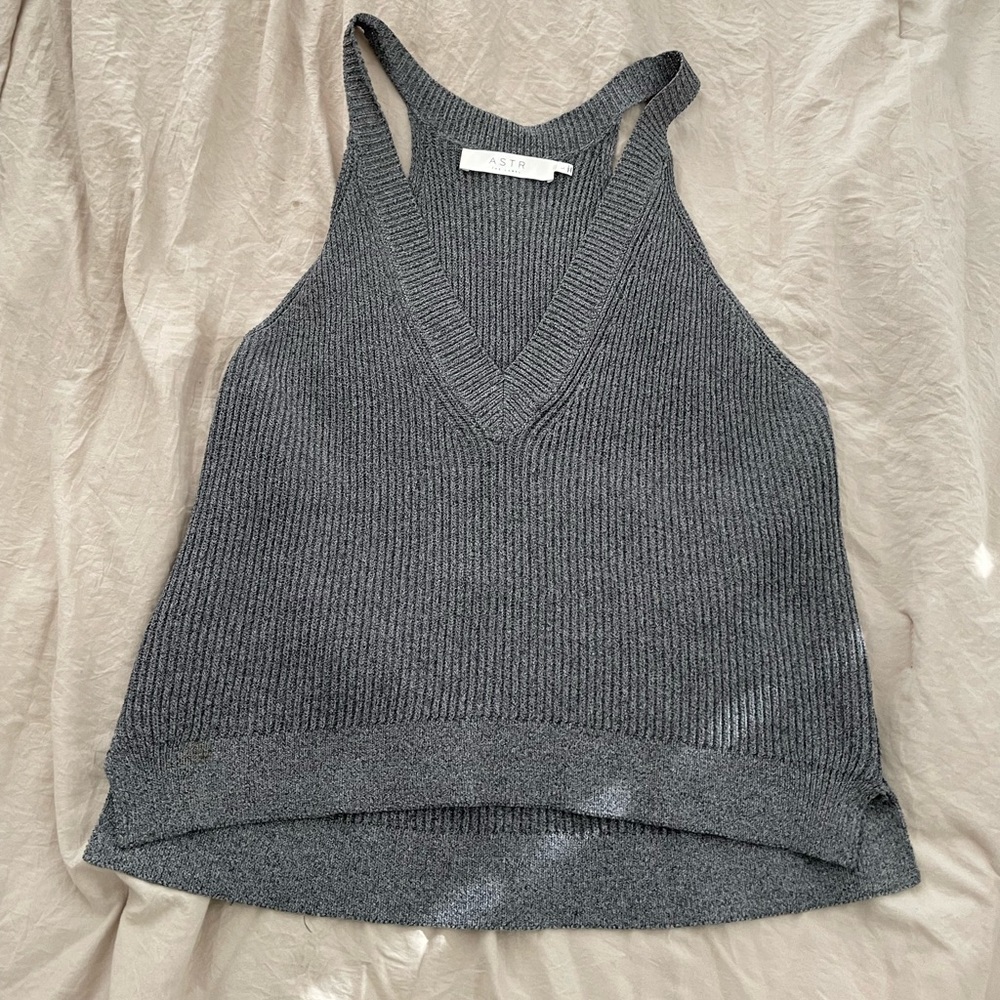 ASTR grey knit tank